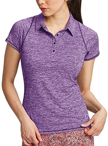 Womens Short Sleeve Tennis Golf Polo Shirts Quick Dry Running Workout Tshirt Tops