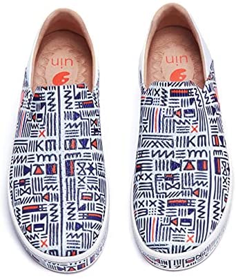 UIN Men's Fashion Sneakers Lightweight Walking Casual Loafers Slip Ons Art Painted Athletic Travel Skate Shoes Cordoba Modern Art