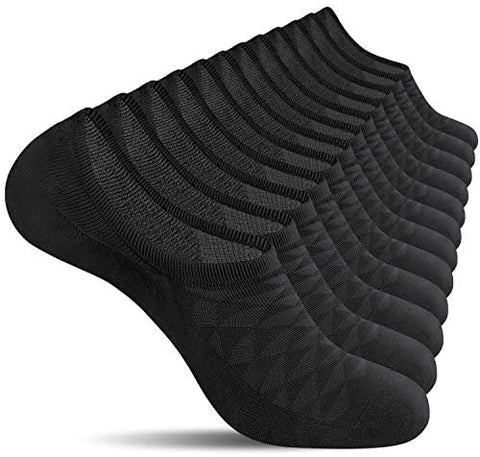 CS 6 Pairs Mens No Show Socks with Cushion Low Cut Invisible Non Slip Socks