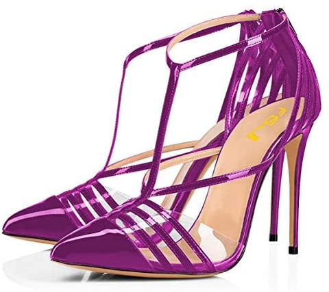FSJ Women Strappy Pointed Toe Thin High Heel Sandals Ankle Straps Stiletto Pumps Party Prom Shoes Size 4-15 US