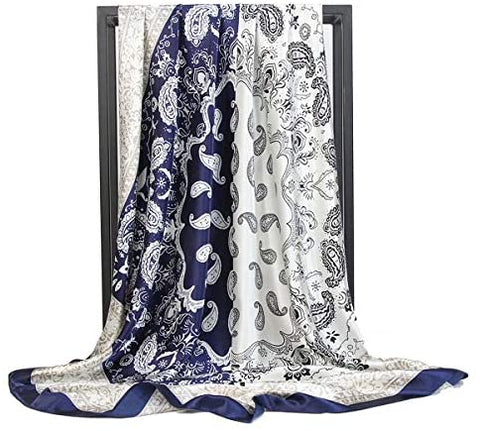 YMXHHB Silk Like Scarf Neck Scarves Women’s Large Square Satin Hair Scarf 35 x 35 inches