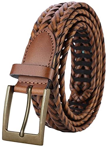 Mens Belt,Lavemi Leather Woven Braided Belts for Men Casual Jeans Dress Golf,Gift Boxed