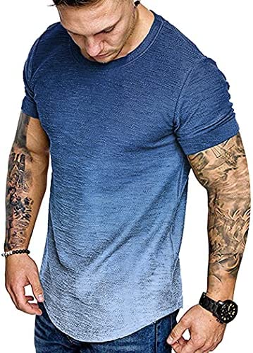 Men Muscle Workout T Shirt Gym Bodybuilding Active Short Sleeve Tee Top