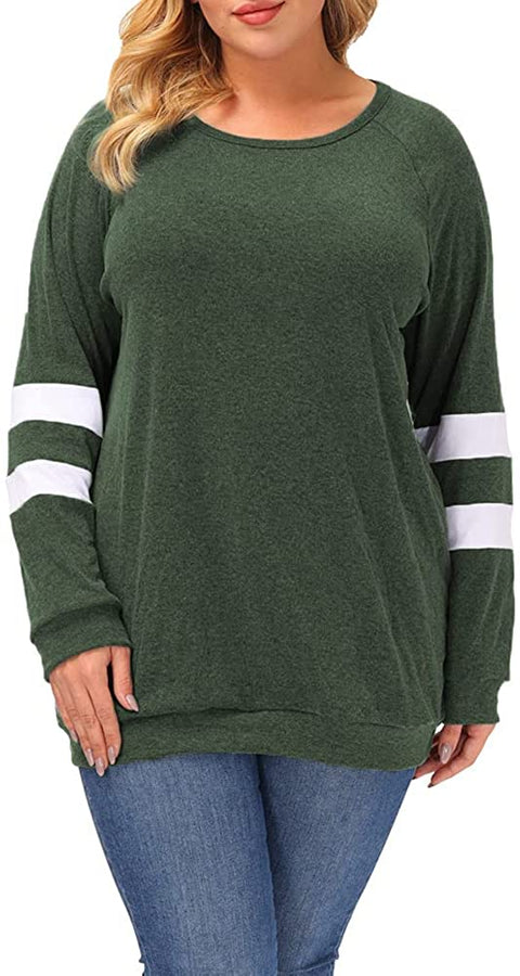 Plus Size Tunic Tops for Women Long Sleeve Fall Crewneck Tunics Sweatshirts to Wear with Leggings