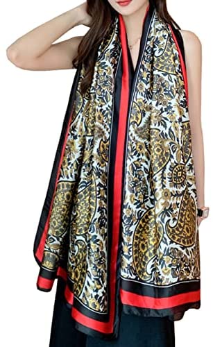 YMXHHB Fashion Scarves Scarf 100% Silk Feeling Scarf Silk Like Scarves Long Lightweight Sunscreen Shawls for Women