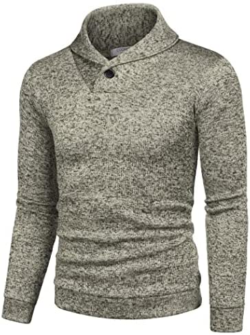Men's Collared Fall Soft Sweater Thermal Knitted Modern Warm Sweatshirt