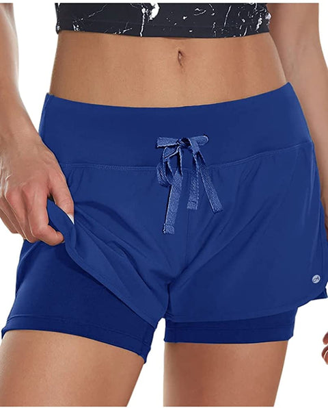 2 in 1 Drawsting Running Shorts