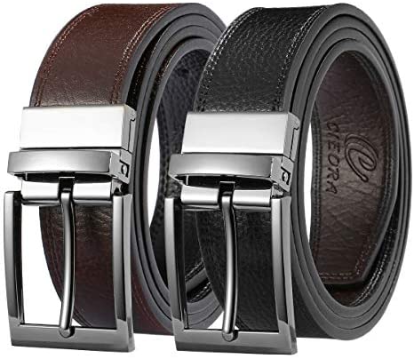 Men's Belt, CIEORA Leather Reversible Belt for Mens Dress Casual Work 1 3/8" Wide with Gift Box(One Piece)