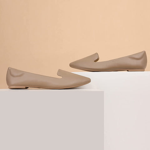 MUSSHOE Ballet Flats for Women Comfortable Women's Flats Memory Foam Slip on Pointed Toe Flats Shoes Women