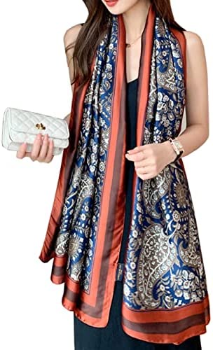 YMXHHB Fashion Scarves Scarf 100% Silk Feeling Scarf Silk Like Scarves Long Lightweight Sunscreen Shawls for Women
