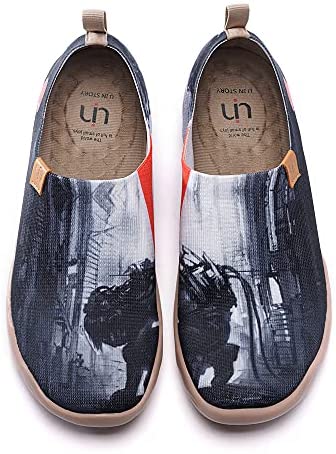 UIN Men's Loafers Lightweight Knitted Sneakers Walking Casual Slip Ons Funny Style Art Painted Travel Shoes