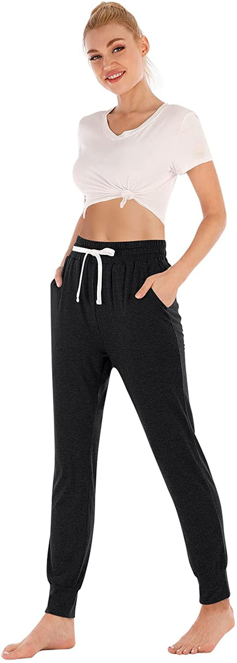 Yoga Pants Womens Sweatpants Loose Fit High Waisted Workout Joggers Pants Lounge Pants with Pockets