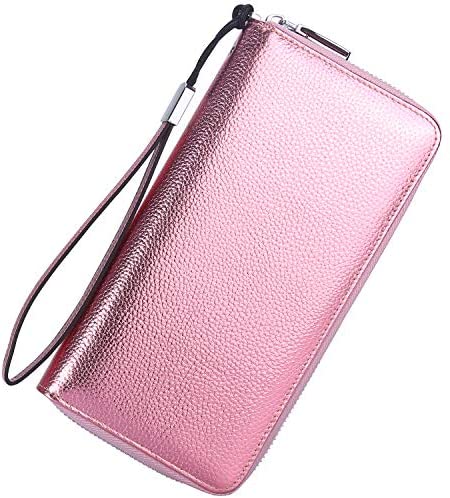 Lavemi Women's RFID Blocking Leather Zip Around Wallet Large Phone Holder Clutch Travel Purse Wristlet