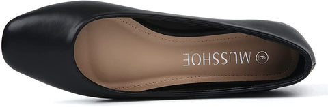 MUSSHOE Flats Shoes Women Comfortable Memory Foam Women's Flats Square Toe Casual Flats for Women Dressy