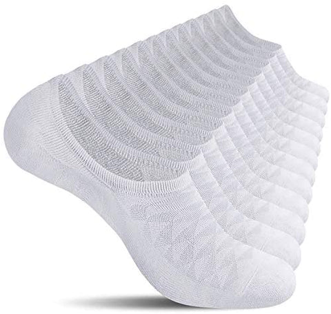CS 6 Pairs Mens No Show Socks with Cushion Low Cut Invisible Non Slip Socks