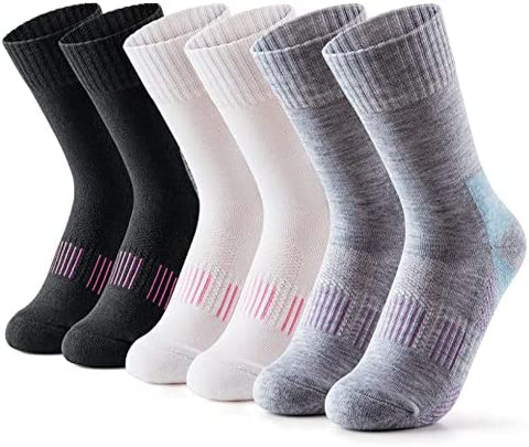 Gonii Performance Crew Athletic Socks Women's Hiking Running Cushioned Socks 5-6 Pairs