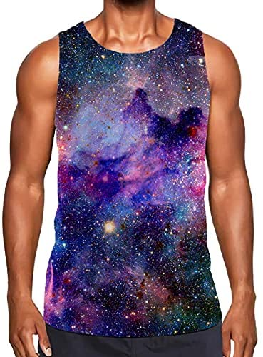 KYKU Men's Funny 3D Print Tank Top Cool Graphic Gym Workout Sleeveless Graphic T-Shirts