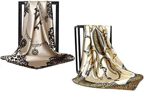 YMXHHB Silk Like Scarf Neck Scarves Women’s Large Square Satin Hair Scarf 35 x 35 inches
