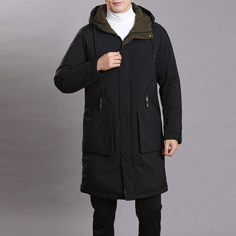 Men's Puffer Long Thickened Hooded Classic Insulated Jackets
