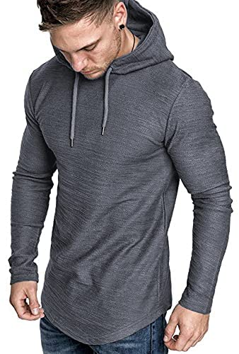 Mens Gym Workout Hoodies Athletic Bodybuilding Muscle Lightweight Hooded Sweatshirts