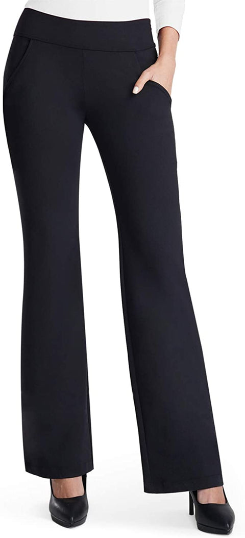 Yoga Dress Pants for Women Bootcut, Slant Pockets, Wide Flare, Workout Long Bootleg Dress Yoga Pants