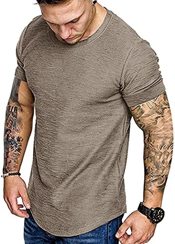 Men Muscle Workout T Shirt Gym Bodybuilding Active Short Sleeve Tee Top