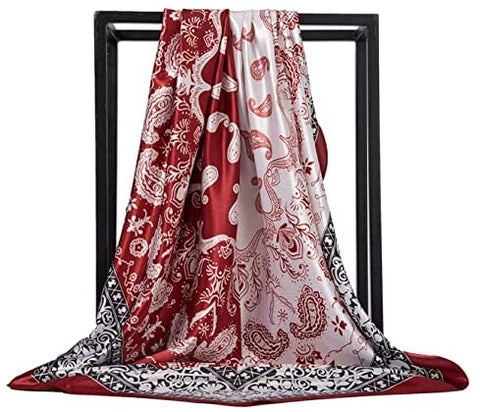 YMXHHB Silk Like Scarf Neck Scarves Women’s Large Square Satin Hair Scarf 35 x 35 inches