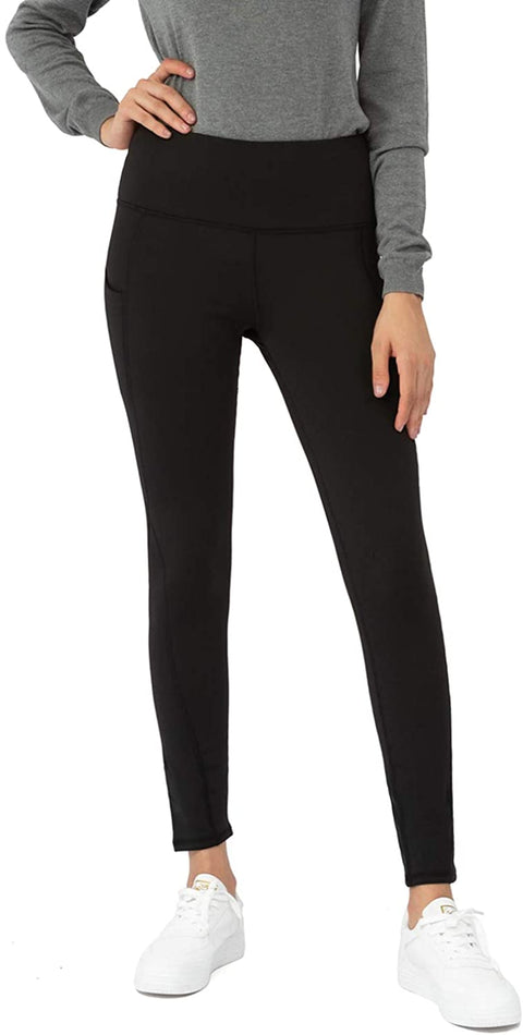 Fleece Lined Leggings for Women High Waist Thick Thermal Tights Winter Running Yoga Pants with Pockets