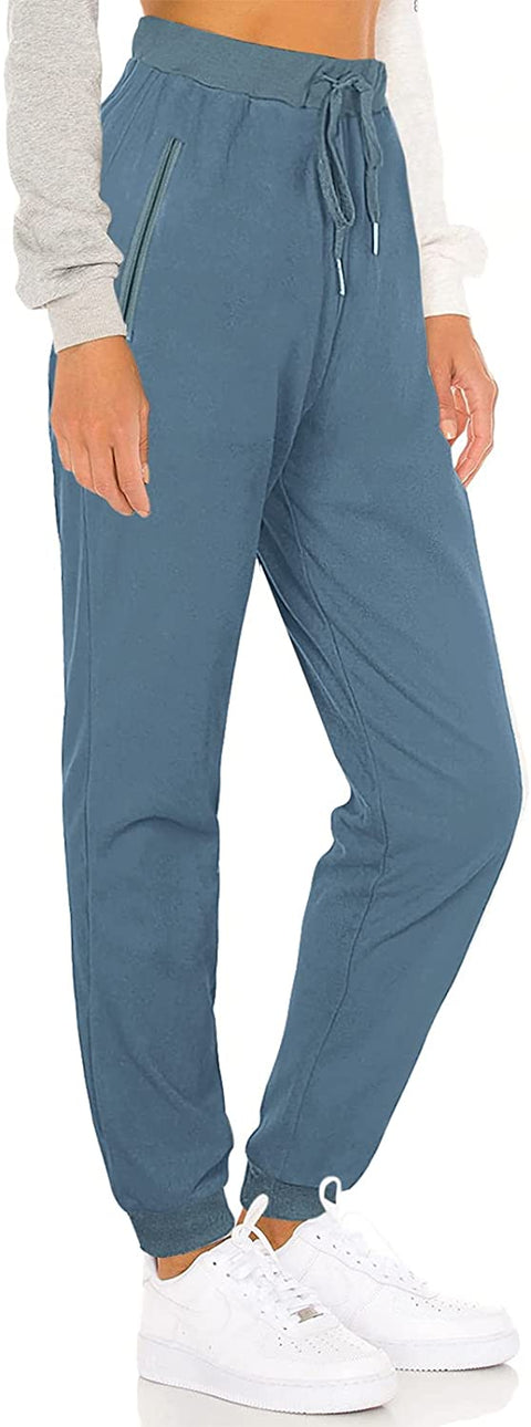 Joggers for Women Active Sweatpants Comfy Lounge Pants Workout Yoga Pants with Zipper Pockets