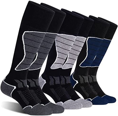 CelerSport 2/3 Pack Men's Ski Socks for Skiing, Snowboarding, Cold Weather, Winter Performance Socks