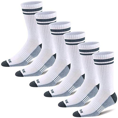 Men's 6-Pack Performance Cushioned Athletic Crew Socks