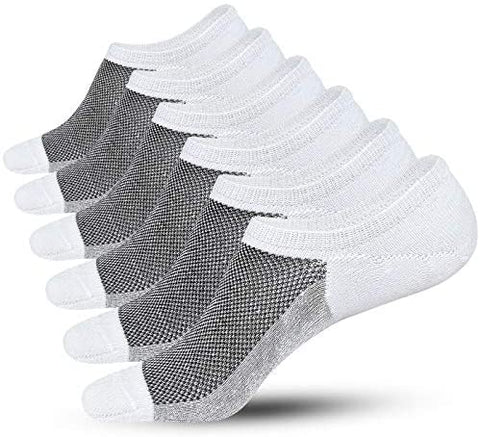 Men's 6 Pairs Cotton No Show Socks Heel Non Slip for Slip On Sneaker Loafer