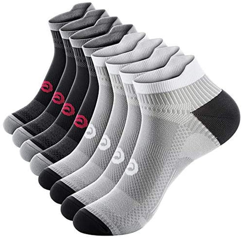 PAPLUS Ankle Compression Sock for Men and Women 2/4/6 Pairs, Low Cut Compression Running Sock with Ankle Support