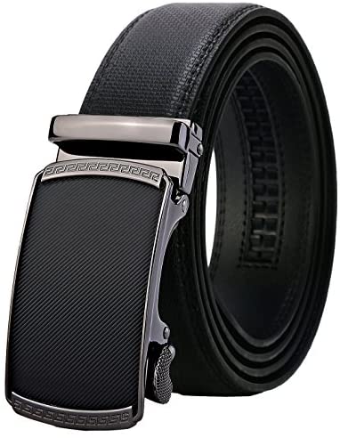 Lavemi Men's Real Leather Ratchet Dress Belt with Automatic Buckle,Elegant Gift Box