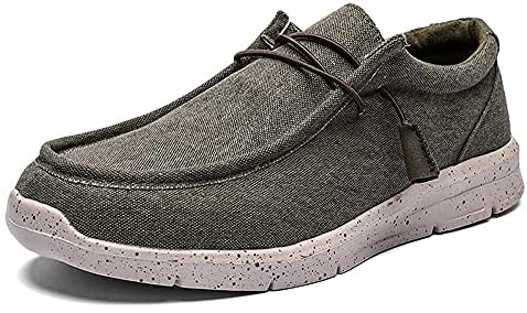 FitVille Men's Loafers Slip-Ons Shoes Casual Canvas Shoes Lightweight Breathable Woven Fabric Soft Memory Foam Sole for Indoor Outdoor