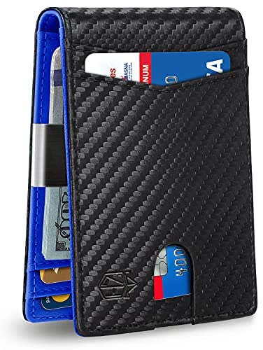 Zitahli Wallet for Men, Larger Capacity with 12 Slots RFID Blocking Slim Minimalist Bifold Front Pocket Wallet for Men with ID Window Gift Box