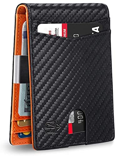 Zitahli Wallet for Men, Larger Capacity with 12 Slots RFID Blocking Slim Minimalist Bifold Front Pocket Wallet for Men with ID Window Gift Box