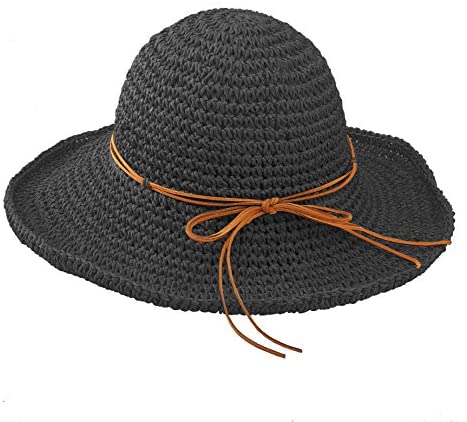 Women's Wide Brim Caps Foldable Summer Beach Sun Straw Hats