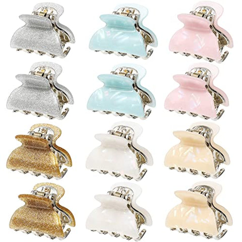 12 Pcs Small Hair Claw Clips for Women