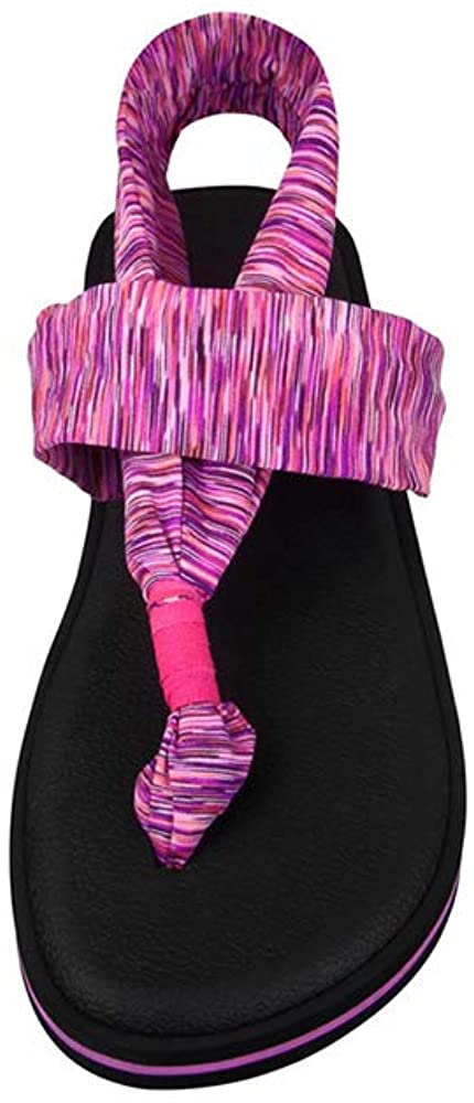 Santiro Pink Yoga Sling Flip Flops Lightweight Flats Sandals Casual Meditation Shoes- 4 M US