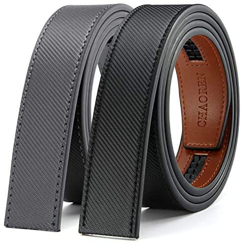 CHAOREN Ratchet Belt Replacement Strap 1 3/8”, Genuine Leather Belt Casual for 40MM Slide Click Buckle