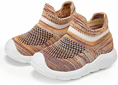 konhill Toddler Boys Girls Shoes Kids Walking Trainers Soft Knit Lightweight Tennis Cute Sneakers Elastic Socks