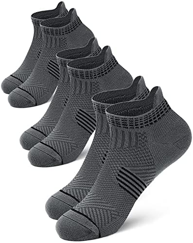 PAPLUS Ankle Compression Socks 3 Pairs for Men and Women, Low Cut Running Athletic Socks with Arch Support
