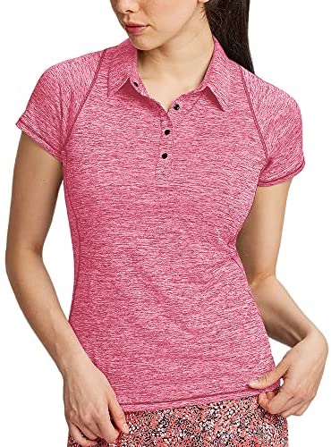 Womens Short Sleeve Tennis Golf Polo Shirts Quick Dry Running Workout Tshirt Tops
