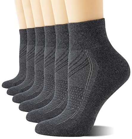CelerSport 6 Pairs Women's Running Ankle Socks Athletic Sport Socks Cushioned