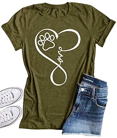 Ruanyu Womens Graphic Letter Print Shirt Crew Neck Summer Short Sleeve Pullover Loose Fit Cute Casual Tee Tops Blouses