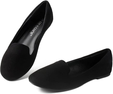 MUSSHOE Flats Shoes for Women Slip on Round Toe Comfortable Women's Flats Ballet Flats Shoes Loafers for Women