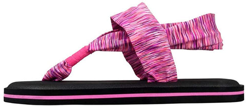 Santiro Pink Yoga Sling Flip Flops Lightweight Flats Sandals Casual Meditation Shoes- 4 M US