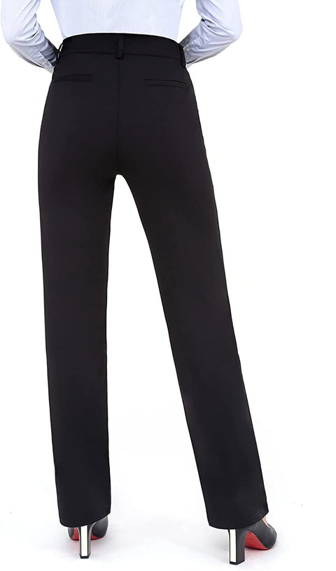 Work Pants for Women Yoga Dress Pants Straight Leg Stretch Work Pant with Pockets