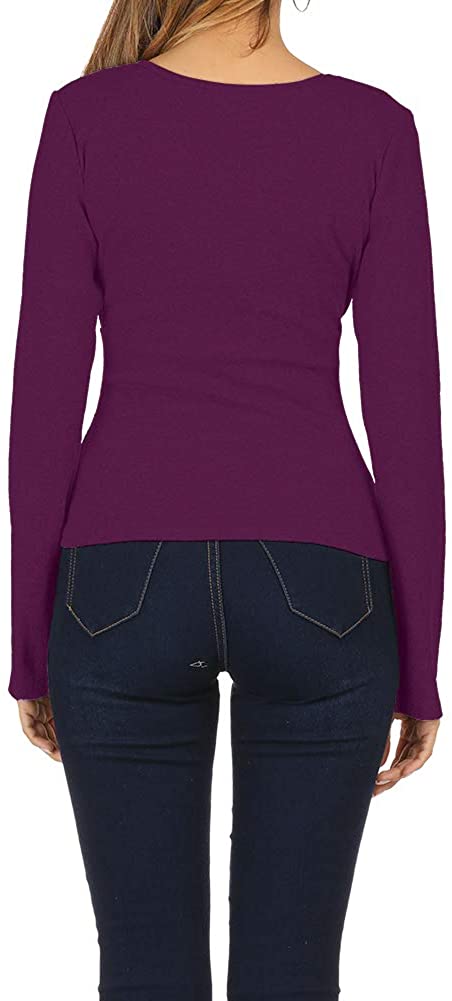 Zumla Women Tops Long Sleeve Casual Fall Sexy Wrap V Neck Blouse for Work Tie Front